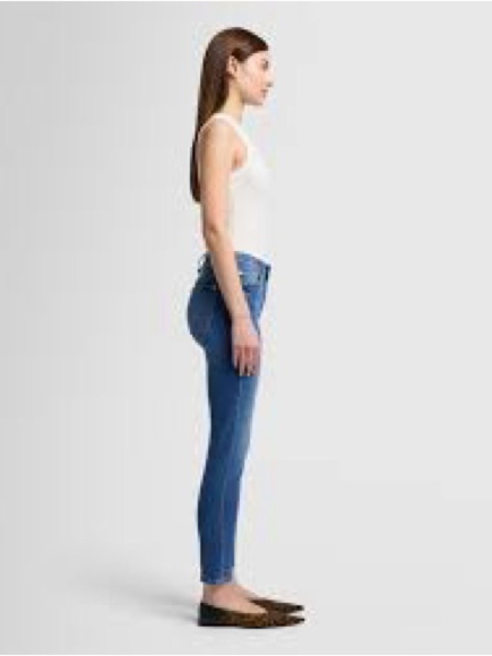 7 For All Mankind Mid-Rise Skinny Jeans in Medium Blue